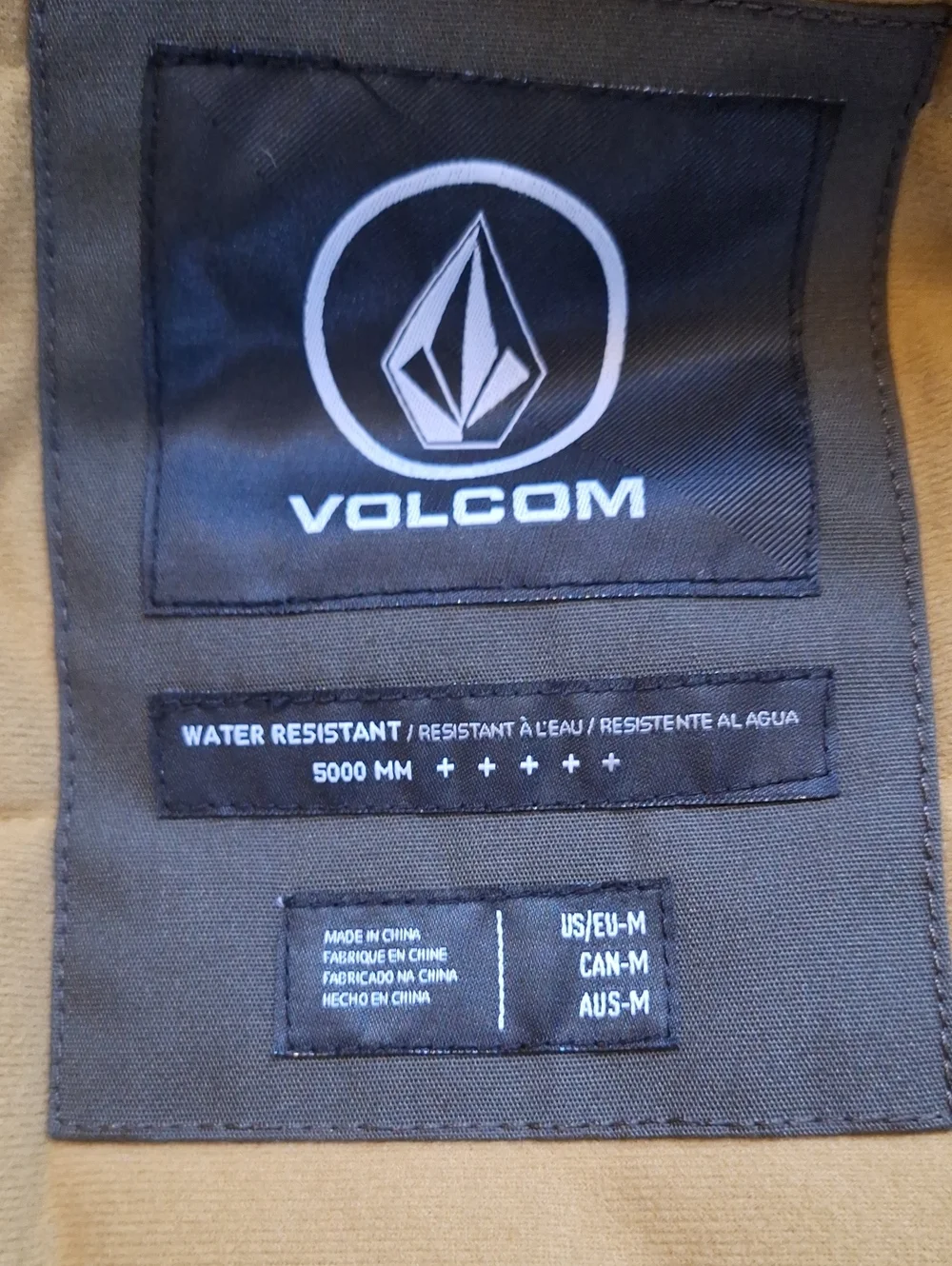 Volcom Men's Hernan Jacket in Olive with Mustard Interior